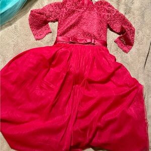 Magenta Lace & Tulle Dress 💘girls size 5-6